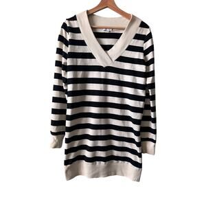Z Supply Modern Black and White Stripe Long Sleeve Dress